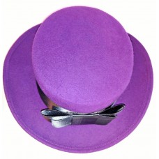 CHURCH DRESS HAT Mujers Fedora Purple With Black Band One Size 100% Wool Felt   eb-75881789
